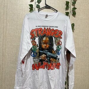 White Long Sleeve Graphic Shirt